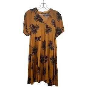 Blu Heaven Women's Button Up Short Sleeve Shift Dress Floral Size Medium